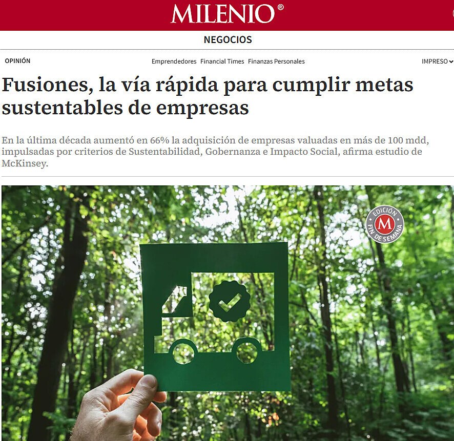 Fusiones, la va rpida para cumplir metas sustentables de empresas